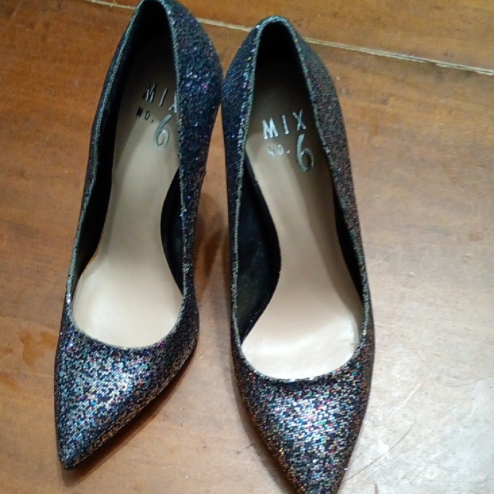 Mix No. 6 Sparkling Heels - Black Glitter